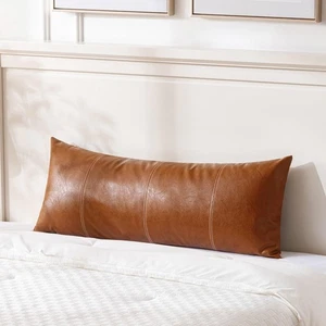 Braun Boho Lang Lendenwirbel Kunstleder Körper Deko Überwurf Kissenbezug 21x54... - Bild 1 von 6