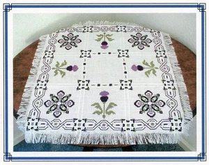 Thistle Tabletopper Cross Stitch Pattern Dutch Treat Designs Tablecloth - Picture 1 of 3