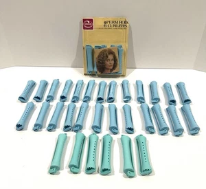 Vintage Goody 36 große Dauerwellenstab Lockenwickler blau Schnappverschluss - Bild 1 von 8