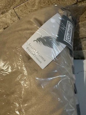 Candy Stripe Oxford Cushion Gold Feather Inner Velvet - Image 1 of 3