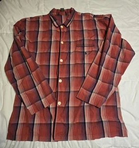 Polo Ralph Lauren Herren Pyjama Hemd mit Knöpfen XL rot kariert Tasche - Bild 1 von 6