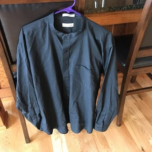 VTG Pierre Cardin  17 1/2 34/35 Black CLASSY Button Up Long Sleeve - Picture 1 of 5