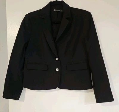 7th Avenue Design Studio New York & Company Women Black Blazer 14 Petite - Image 1 of 4
