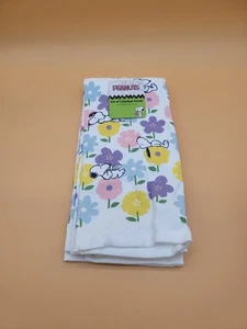 Peanuts New With Tags 2025 Snoopy Floral Kitchen Towel Set Of 2 18 In x 28 In - Picture 1 of 12