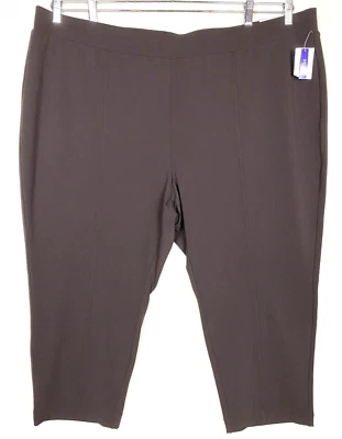 Calça de malha Catherine’s Petite Crepe feminina plus 4XWP marrom trabalho escritório - Imagem 1 de 4