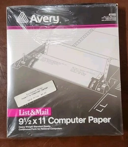 Avery 4165 Dot Matrix Printer Paper Continuous Feed Computer 250 Pages 8.5 x11 - Photo 1/3