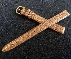 Echt Krokodil 10mm 3/8 Zoll Damen Vintage Uhrenarmband von Tourneau New York - Bild 1 von 3