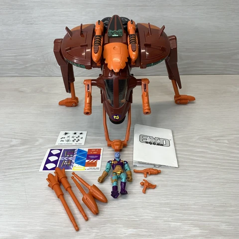 Exo Squad Thrax Neo Fighter Space E-Frame 1995 Playmates w Spec Sheet & Decals Cover