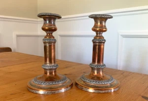Old Sheffield Plate Telescopic Candlesticks Candle Stick Holders, GEORGIAN c1820 - Picture 1 of 24