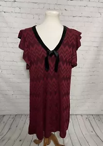 ANTHROPOLOGIE Eva Franco Maroon Chevron Dress Womens 10 NEW NWT - Picture 1 of 5