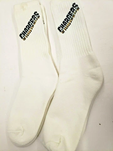 NFL San Diego Chargers Men's Socks Size 10-13 (2 Pairs) White Cover