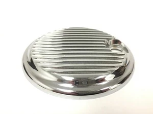 NEW Harley Davidson HD Aftermarket Chrome Fluted Fuel Door Lid #110 - Picture 1 of 5