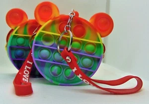 MOUSE RAINBOW BUBBLE POP IT SENSORY FIDGET PURSE WITH ZIP - Picture 1 of 5