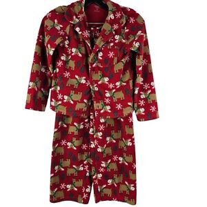 Osh Kosh B'Gosh Kids Boy's Pajamas Size 8 Red Long Sleeve Set 2 pc Christmas