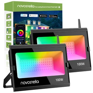 Novostella 100W WiFi RGB LED Flood Light Spotlight Outdoor Stage Light 1/2 Packs - Picture 1 of 11