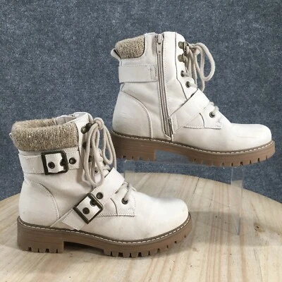 Botas de montaña Cliffs By White para mujer 6,5 M Marlee botín con cordones beige Foto 1 de 4