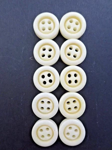10 Off-White Acrylic 4-Hole Buttons 3/4" Sweater Jacket - Picture 1 of 3