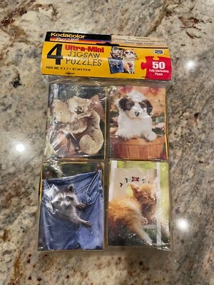 Vintage 1997 Set 4 NEW KODACOLOR Rose Art Mini Jigsaw Puzzle 50 pieces - Image 1 of 4