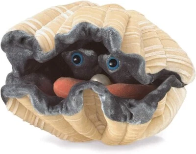 Folkmanis Giant Clam Hand Puppet Plush, Light Tan/Gray - Image 1 of 4