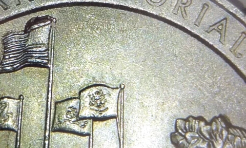 2019 P ATB American Memorial Park Quarter Flag + Die Break Chip Mint Error Coin Cover