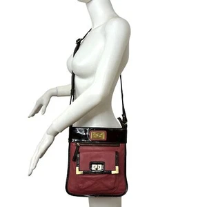 Americana By Sharif Vintage Crossbody Purse Pink Brown Strap Pockets Lined Zip - Picture 1 of 23