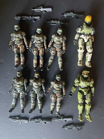 Halo Jazwares Figure Lot UNSC MARINE SPARTAN EVA 8 figures loose Army Builder Cover