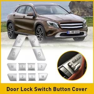 For 2008-2013 Mercedes Benz C Class W204 Silver Door Lock Switch Button Cover - Picture 1 of 17