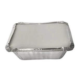 Aluminum Foil Storage Container With Lid 5.5"x4.5" Meal Prep Meat Food Pan New - Picture 1 of 11