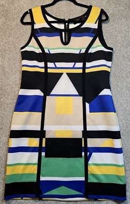 Vestido Vaina Miss Sixty M60 Bloque de Color Elastizado Sin Mangas Cuello Cerradura Mujeres 12 Foto 1 de 4