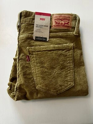 Levi's 721 tiro alto pana ajustado marrón tostado 31 x 30 Foto 1 de 4