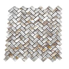 Mother of Pearl Oyster Herringbone Shell Mosaic Tile for Kitchen Backsplash Spa