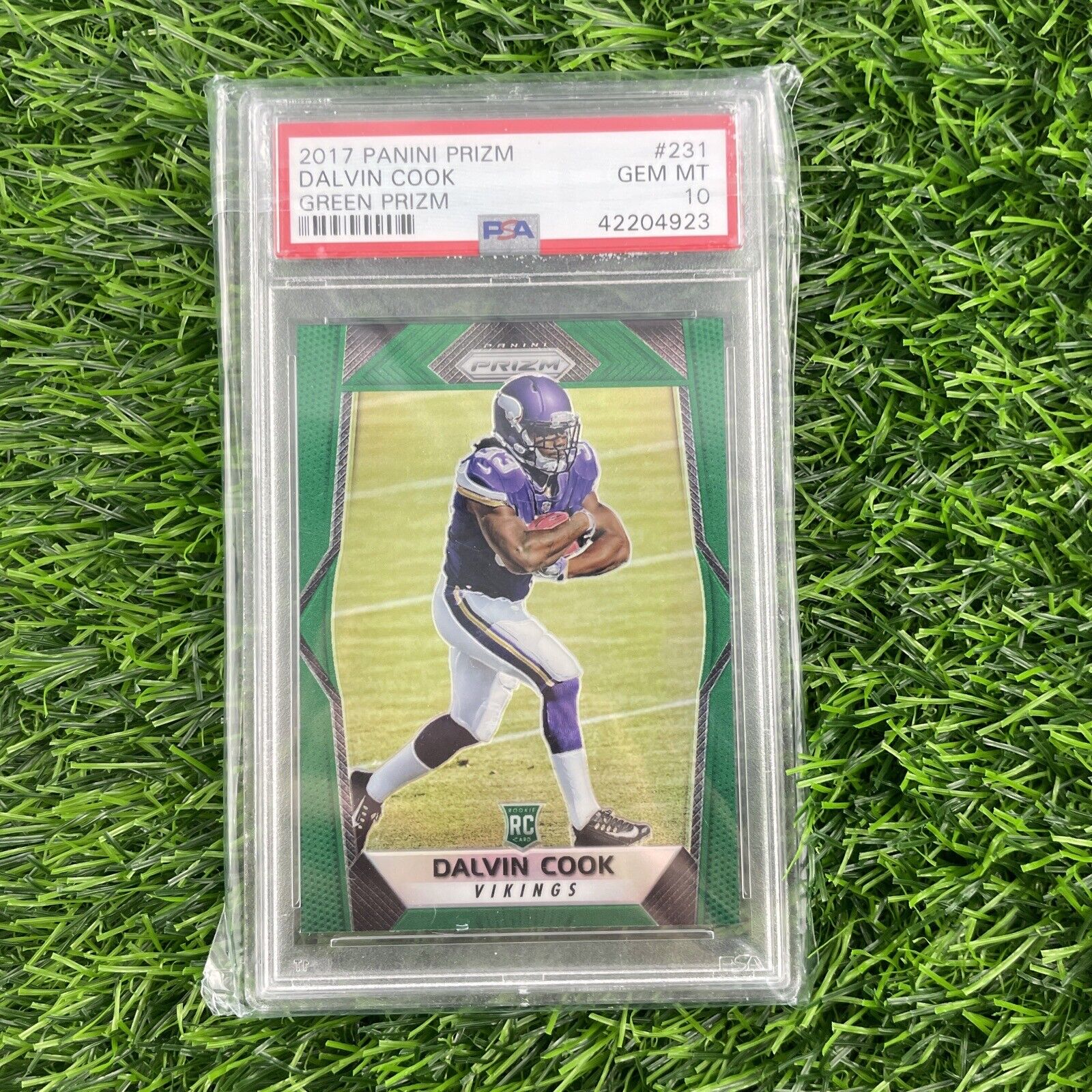 Dalvin Cook PSA 10 Green Prizm 2017 Panini NFL Football Card Rookie Card