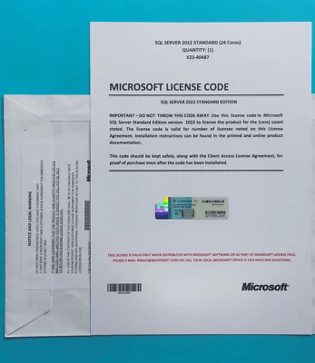 SQL Server 2022 Standard 24 Core Unlimited User CAL License, DVD & CoA - Image 1 of 4