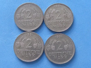524) Germany BDR - 4 Piece Set of 2 Marks 1951 D F G J Selected Coins £25.00 - Picture 1 of 2