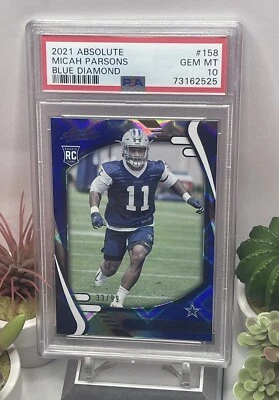 2021 Micah Parsons Rc Absolute #’d /99 PSA GEM MINT 10 Blue Diamond!! SP RARE - Image 1 of 4