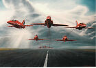 Hawker Siddeley Hawk rote Pfeile RAF Flugplatzanzeige Startansicht Kunstkarte
