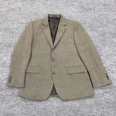 Abrigo Deportivo Stafford Para Hombre 42R Marrón Calce Clásico Lana Merino Dos Botones Blazer Foto 1 de 4