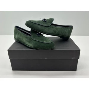 Mocassino uomo Todd Snyder x Rubinacci scamosciato marphy verde taglia 41 nuovo con scatola #01S - Foto 1 di 10