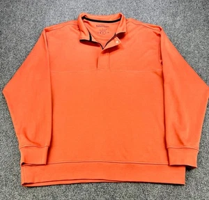Bullock & Jones Sweatshirt Men's Large Orange Pima Cotton 1/4 Zip - Picture 1 of 8