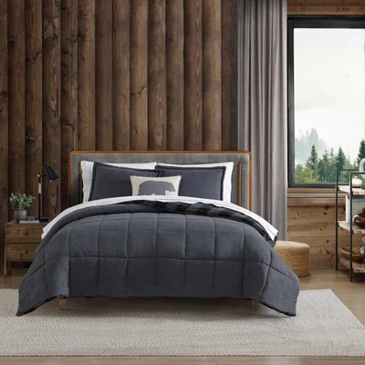 - Twin Comforter Set, Microsuede Bedding with Soft Plush Faux Shearling Rever... - Image 1 of 4