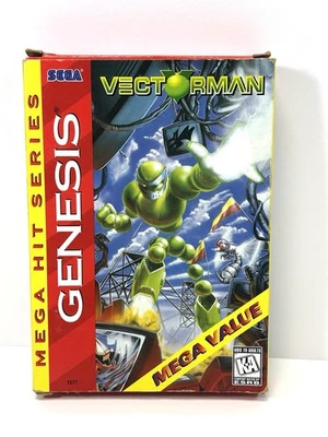 Vectorman (Sega Genesis, 1995) CIB Complete - Cardboard Box w/ Game & Manual. - Image 1 of 4