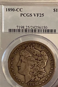 1890-CC Morgan Dollar VF-25. PCGS - Picture 1 of 2