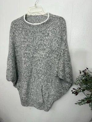 Suéter Lou & Grey S M L XL Gris Manga Dolman Cuello Alto Bolsillo Usado en Excelente Condición Foto 1 de 4
