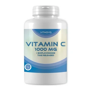 Vitamin C 1000mg 365 Tabletten mit Hagebutte und Bioflavonoiden - Vitasyg Dose - Bild 1 von 4