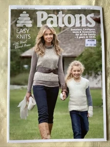 Patons knitting pattern book 3737. Easy Knits in Aran, 28 designs 2 yrs - XXXL - Picture 1 of 18