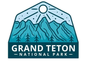 Bonito imán para refrigerador T20 Grand Teton National Park logotipo de viaje - Imagen 1 de 1