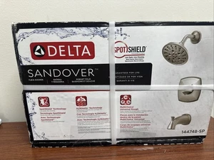 Delta Sandover 144748-SP SpotShield Gebürstetes Nickel Wannen- & Duscharmatur -... - Bild 1 von 3