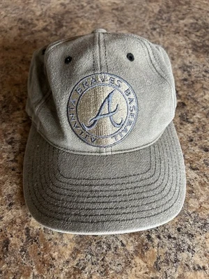 亚特兰大勇士队帽子复古麂皮绒米色灰色棕褐色绿色美国针 — 第 1/3 张图片