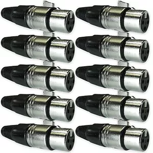 10pack serviceable FEMALE XLR 3PIN MIC MICROPHONE CABLE JACK CORD PLUG CONNECTOR - Picture 1 of 3