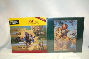 2 Jigsaw Puzzles: Up Close Africa 750 Pcs. & Family Pride 1000 Pcs. New S9391 - Picture 1 of 11